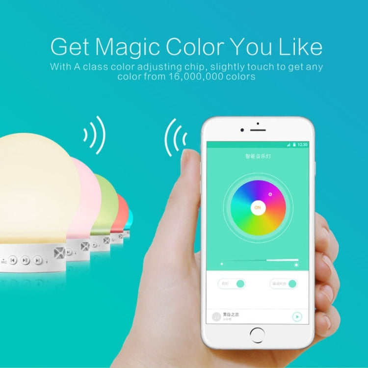 S11 Color Light Mushroom Music Desk Lamp Multifunctional Wireless Bluetooth Speaker with Mic & LED Light, Support Hands-free Calls & TF Card(White)