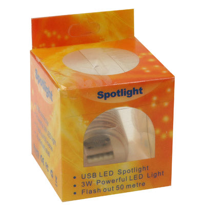 3W USB Red LED Spotlight Bulb, USB Connector