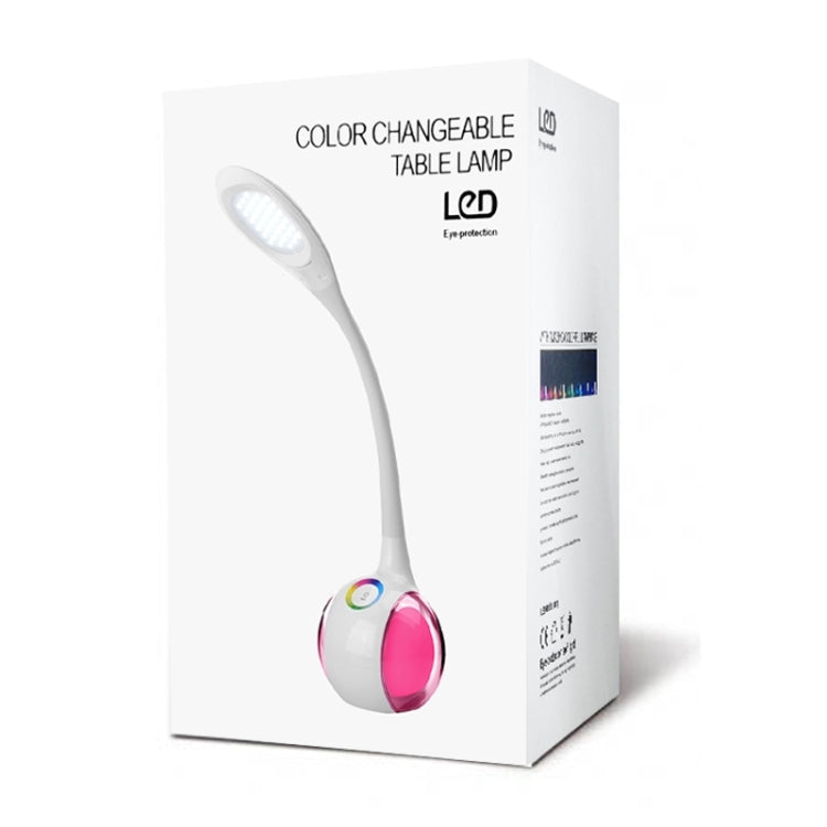5W USB Charging Multi-function RGB Color 3 Dimmable Levels Night Light, 34 LEDs Changeable LED Table Lamp Eye-protection Touch Control, DC 5V 1A