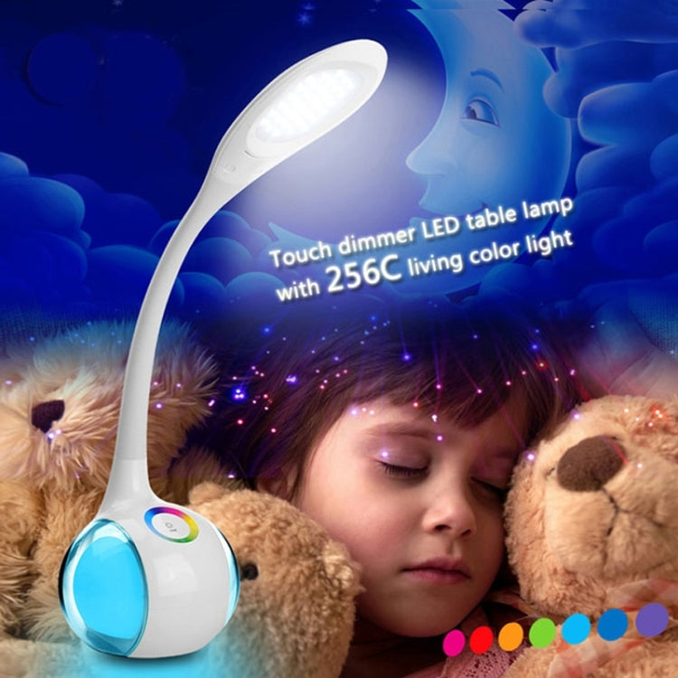 5W USB Charging Multi-function RGB Color 3 Dimmable Levels Night Light, 34 LEDs Changeable LED Table Lamp Eye-protection Touch Control, DC 5V 1A