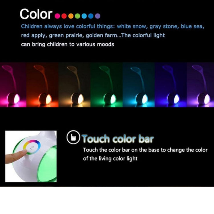 5W USB Charging Multi-function RGB Color 3 Dimmable Levels Night Light, 34 LEDs Changeable LED Table Lamp Eye-protection Touch Control, DC 5V 1A
