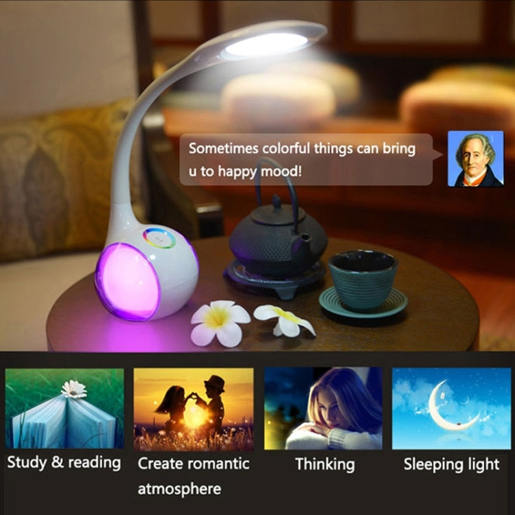 5W USB Charging Multi-function RGB Color 3 Dimmable Levels Night Light, 34 LEDs Changeable LED Table Lamp Eye-protection Touch Control, DC 5V 1A