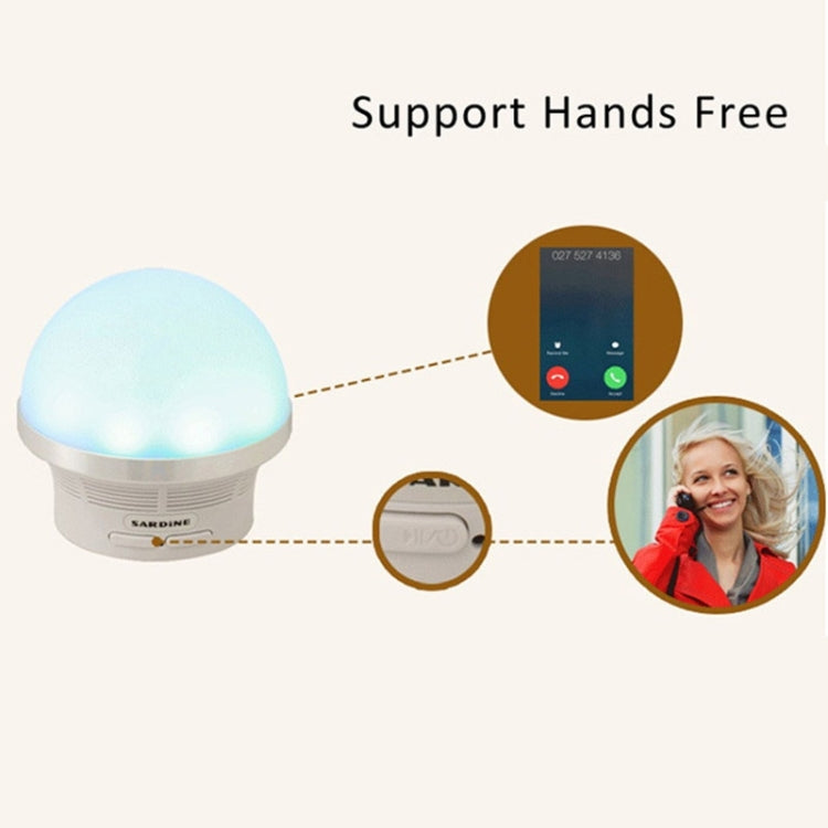 SARDiNE A3 Color Light Mushroom Desk Lamp Multifunctional Wireless Bluetooth Speaker , with Mic & LED Light, Support Hands-free Calls & TF Card & Card Reader Function