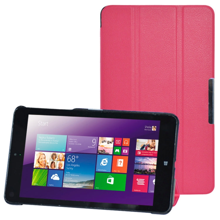 3-folding Custer Texture Voltage Flip Leather Case with Holder for Think Pad 8