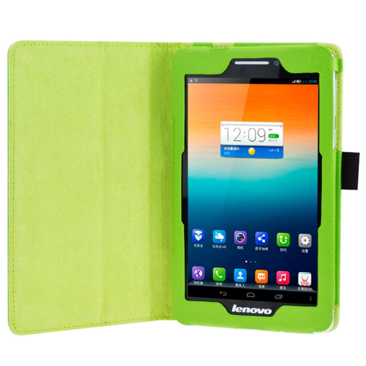 Litchi Texture Leather Case with Holder for Lenovo S5000