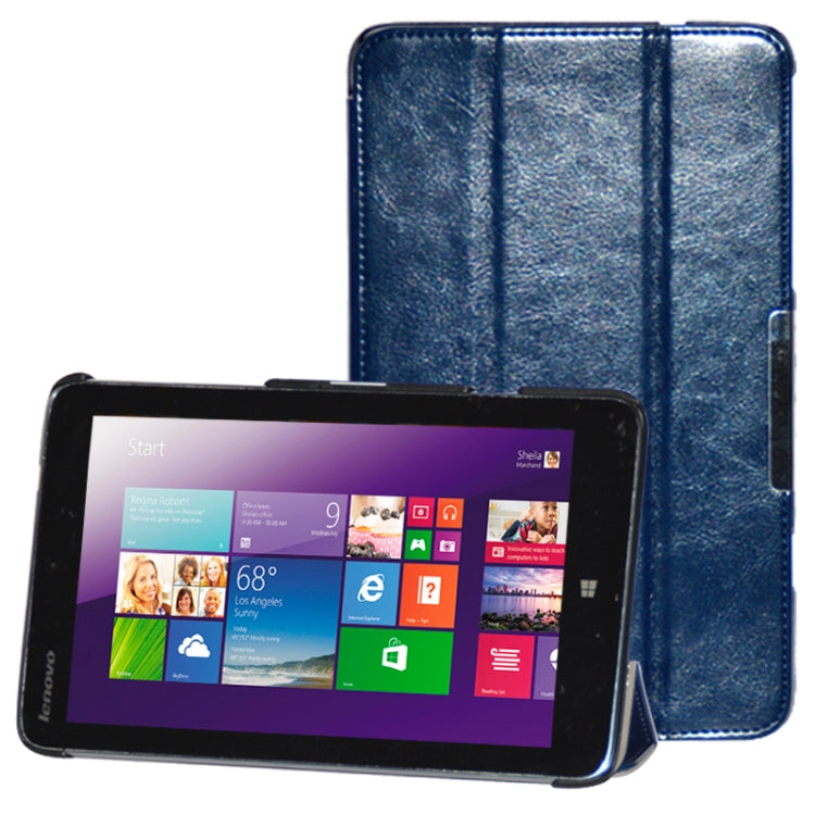 3-folding Crazy Horse Texture Flip Leather Case with Holder for Lenovo Miix 2-8
