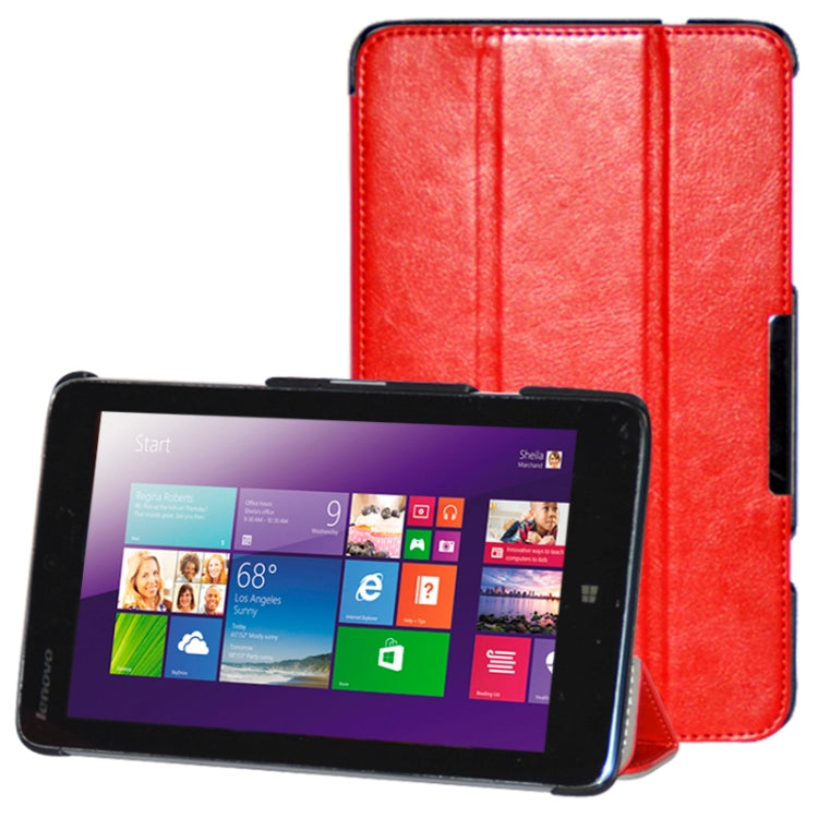 3-folding Crazy Horse Texture Flip Leather Case with Holder for Lenovo Miix 2-8