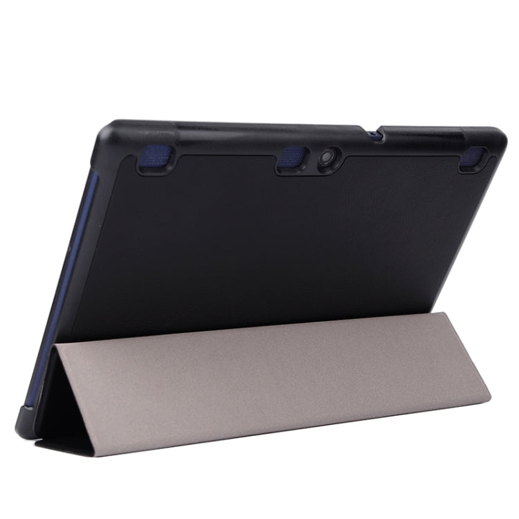 Karst Texture Horizontal Flip Solid Color Leather Case with Three-Folding Holder for Lenovo Tab2 A10-70