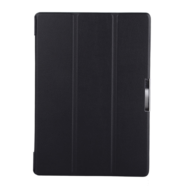 Karst Texture Horizontal Flip Solid Color Leather Case with Three-Folding Holder for Lenovo Tab2 A10-70