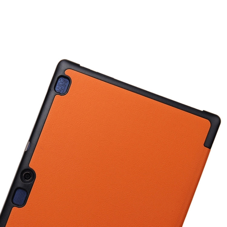 Karst Texture Horizontal Flip Solid Color Leather Case with Three-Folding Holder for Lenovo Tab2 A10-70