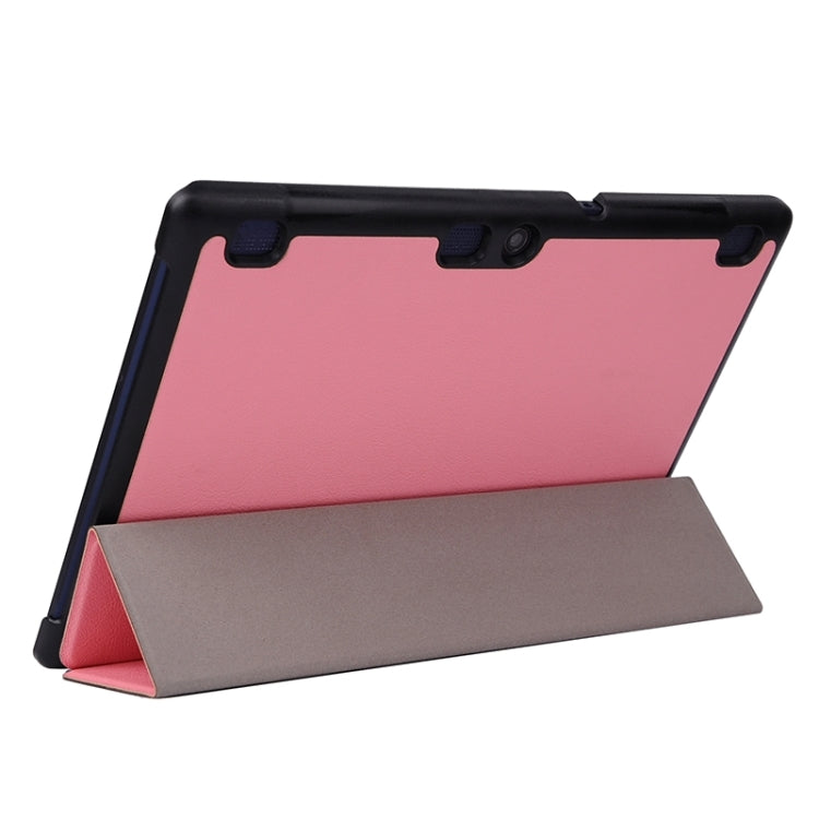 Karst Texture Horizontal Flip Solid Color Leather Case with Three-Folding Holder for Lenovo Tab2 A10-70