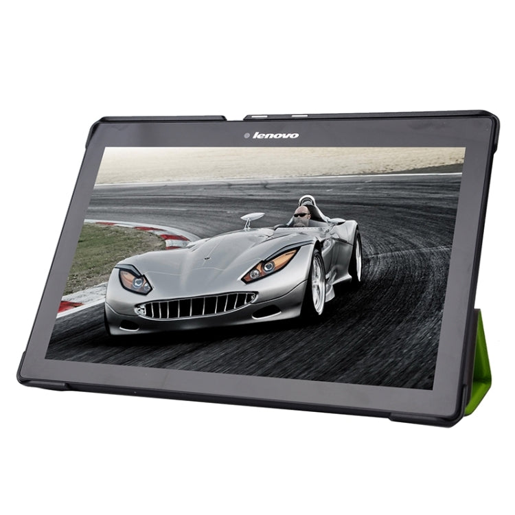 Karst Texture Horizontal Flip Solid Color Leather Case with Three-Folding Holder for Lenovo Tab2 A10-70