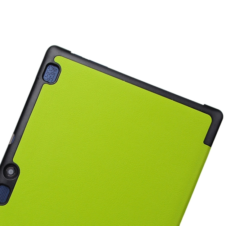 Karst Texture Horizontal Flip Solid Color Leather Case with Three-Folding Holder for Lenovo Tab2 A10-70