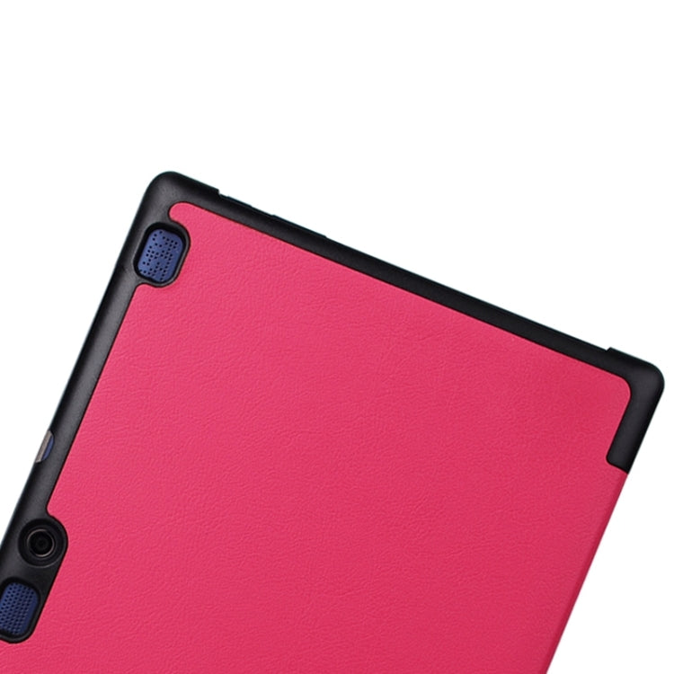 Karst Texture Horizontal Flip Solid Color Leather Case with Three-Folding Holder for Lenovo Tab2 A10-70