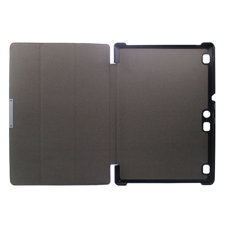 Karst Texture Horizontal Flip Solid Color Leather Case with Three-Folding Holder for Lenovo Tab2 A10-70