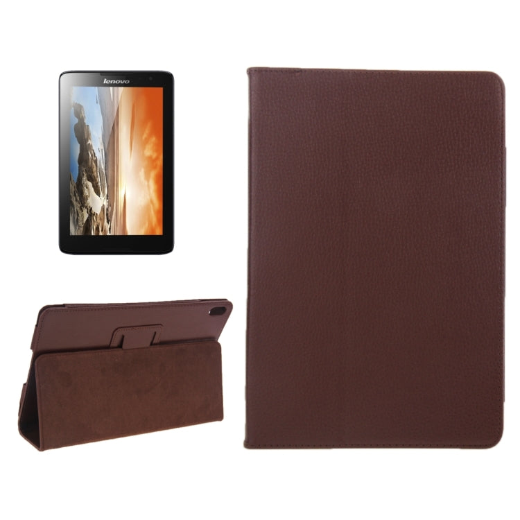 Litchi Texture Magnetic Leather Case with Holder for Lenovo A10-70 / A7600
