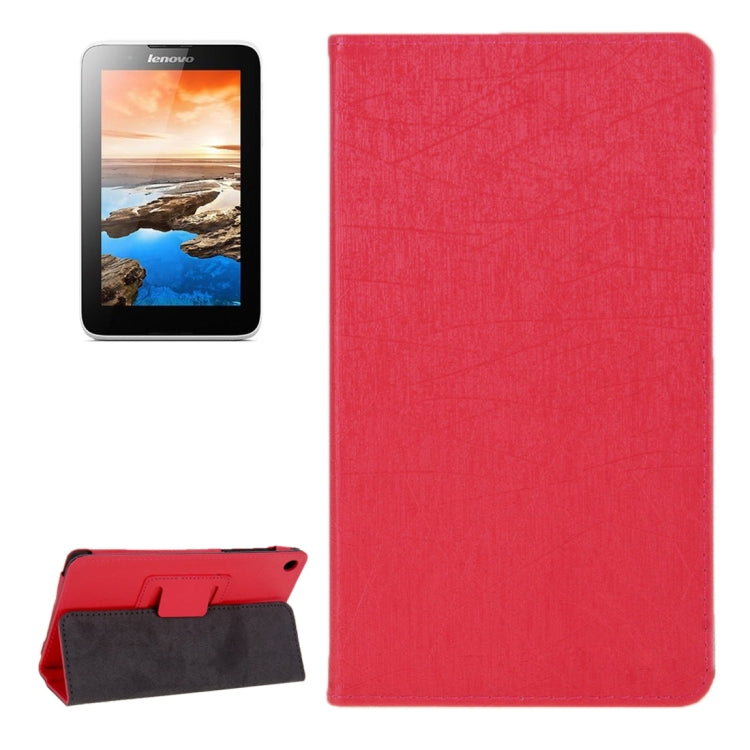 Oracle Texture Magnetic Leather Case with Holder for Lenovo A7-30 / A3300(Red)