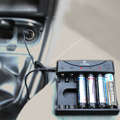 6 Channels XTAR WP6 Battery Charger for 10440 / 14500 / 14650 / 16340 / 17670 / 18650 / 18700 Lithium Battery with Car Charger