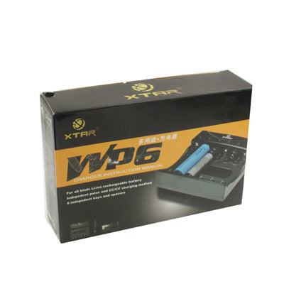 6 Channels XTAR WP6 Battery Charger for 10440 / 14500 / 14650 / 16340 / 17670 / 18650 / 18700 Lithium Battery with Car Charger