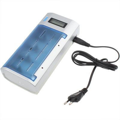 Digital Universal Quick Charger for D / C / AA / AAA /9V(Silver)