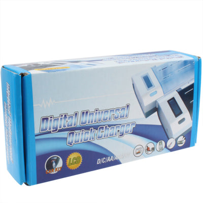 Digital Universal Quick Charger for D / C / AA / AAA /9V(Silver)