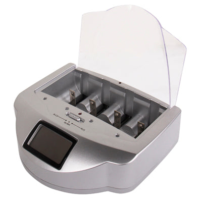 Universal and Intelligent Alkaline Battery Charger RC999 with Certificated Adaptor(Silver)