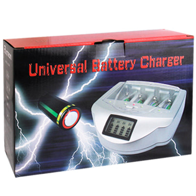 Universal and Intelligent Alkaline Battery Charger RC999 with Certificated Adaptor(Silver)