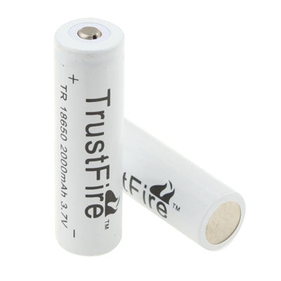 TrustFire 18650 2000mAh 3.7V Long Lasting Rechargeable Lithium ion Battery (2pcs in one packaging, the price is for 2pcs)(White)