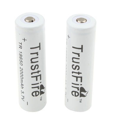 TrustFire 18650 2000mAh 3.7V Long Lasting Rechargeable Lithium ion Battery (2pcs in one packaging, the price is for 2pcs)(White)