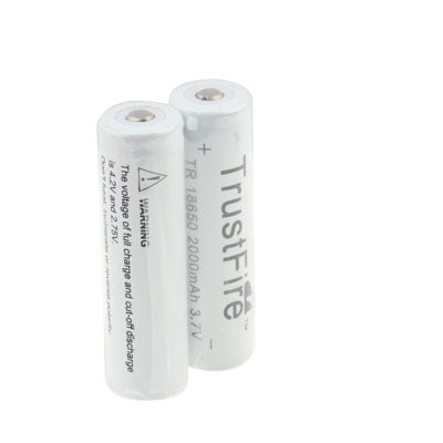 TrustFire 18650 2000mAh 3.7V Long Lasting Rechargeable Lithium ion Battery (2pcs in one packaging, the price is for 2pcs)(White)