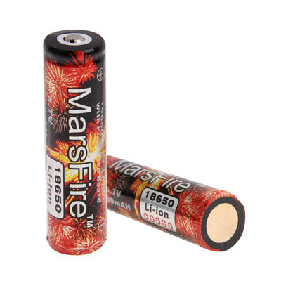 2 PCS MarsFire 18650 2600mAh Rechargeable Li-ion Battery with Protected Board(Red)