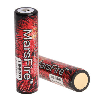 2 PCS MarsFire 18650 3100mAh Rechargeable Li-ion Battery with Protected Board(Red)