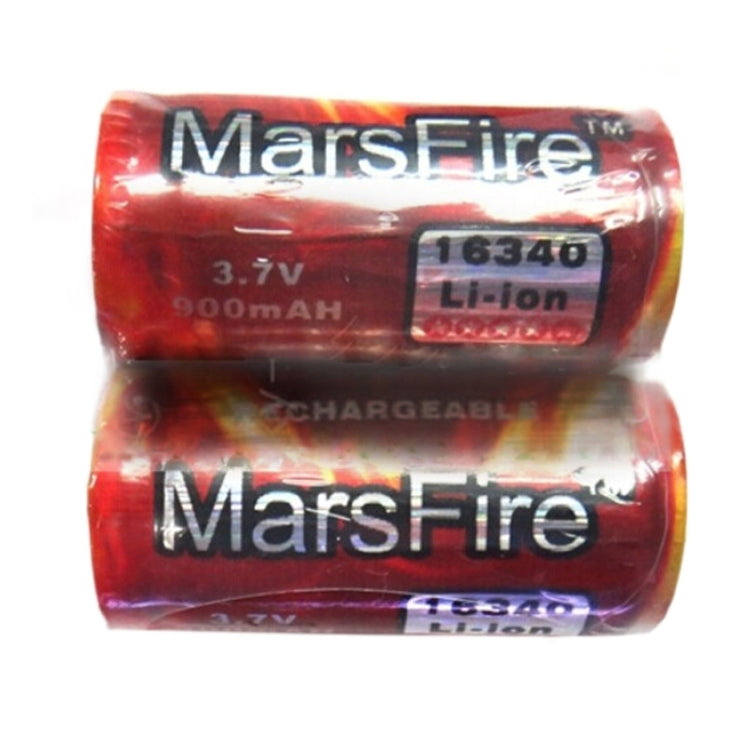 2 PCS MarsFire 16340 900mAh Rechargeable Li-ion Battery with Protected Board(Red)