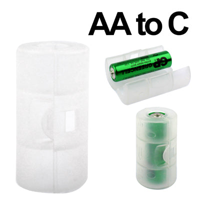 AA to C Size Battery Converter Adaptor Adapter Case(White)