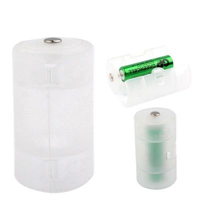 AA to D Size Battery Converter Adaptor Adapter Case(White)