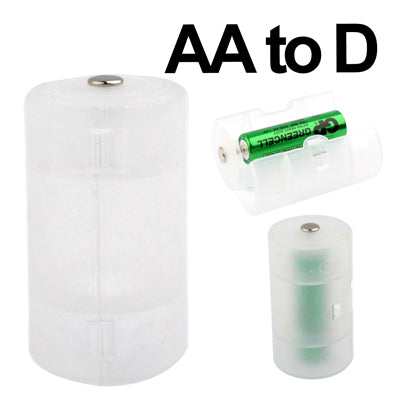 AA to D Size Battery Converter Adaptor Adapter Case(White)