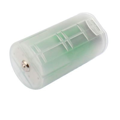 2 x AA to D Size Battery Converter Adaptor Adapter Case (3V)(White)
