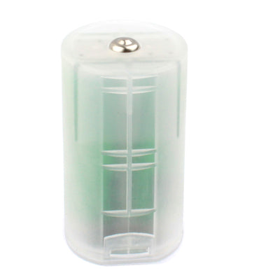 2 x AA to D Size Battery Converter Adaptor Adapter Case (3V)(White)