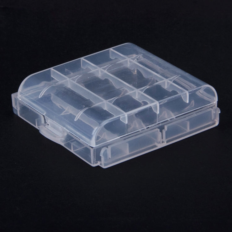Plastic Battery Storage Case Box for 4 x AA Batteries (Not Include Batteries)(White)