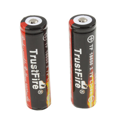 TrustFire 18650 2400mAh 3.7V Long Lasting Rechargeable Lithium ion Battery with Circuit Protection (2pcs in one packaging, the price is for 2pcs)(Black)