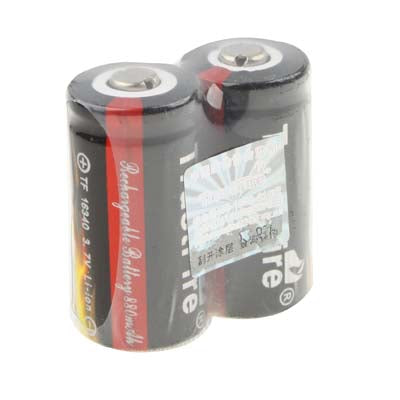2 PCS TrustFire 16340 880mAh 3.7V Long Lasting Rechargeable Lithium ion Battery with Circuit Protection(Black)