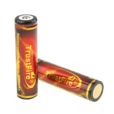 TrustFire 18650 3000mAh 3.7V Long Lasting Rechargeable Lithium ion Battery with Circuit Protection (2pcs in one packaging, the price is for 2pcs)(Red)