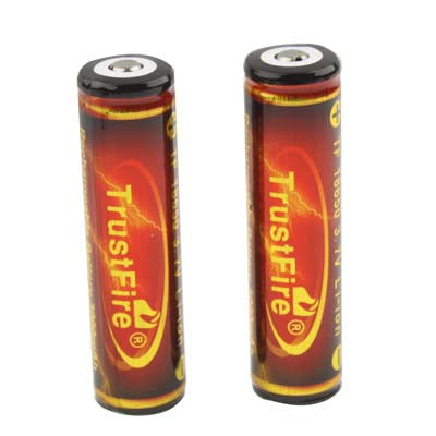 TrustFire 18650 3000mAh 3.7V Long Lasting Rechargeable Lithium ion Battery with Circuit Protection (2pcs in one packaging, the price is for 2pcs)(Red)
