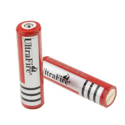 2 PCS UltraFire 18650 1000mAh 3.7V Long Lasting Rechargeable Lithium ion Battery with Circuit Protection(Red)