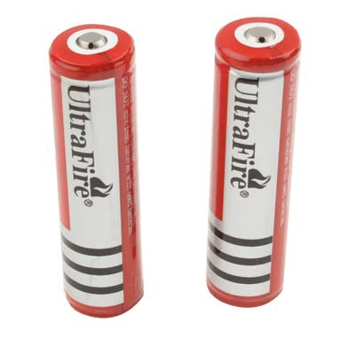 2 PCS UltraFire 18650 1000mAh 3.7V Long Lasting Rechargeable Lithium ion Battery with Circuit Protection(Red)