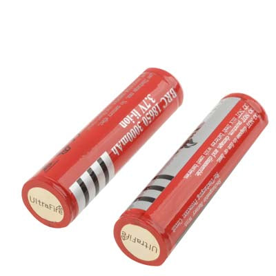 2 PCS UltraFire 18650 1000mAh 3.7V Long Lasting Rechargeable Lithium ion Battery with Circuit Protection(Red)