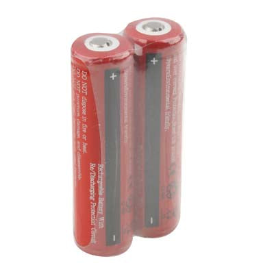 2 PCS UltraFire 18650 1000mAh 3.7V Long Lasting Rechargeable Lithium ion Battery with Circuit Protection(Red)