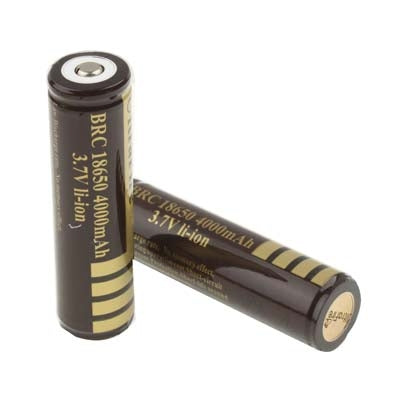 2 PCS UltraFire 18650 4000mAh 3.7V Long Lasting Rechargeable Lithium ion Battery with Circuit Protection(Coffee)