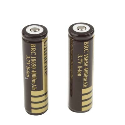 2 PCS UltraFire 18650 4000mAh 3.7V Long Lasting Rechargeable Lithium ion Battery with Circuit Protection(Coffee)