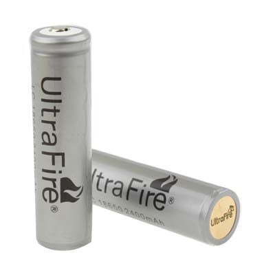 UltraFire 18650 2400mAh 3.7V Long Lasting Rechargeable Lithium ion Battery with Circuit Protection (2pcs in one packaging, the price is for 2pcs)(Grey)